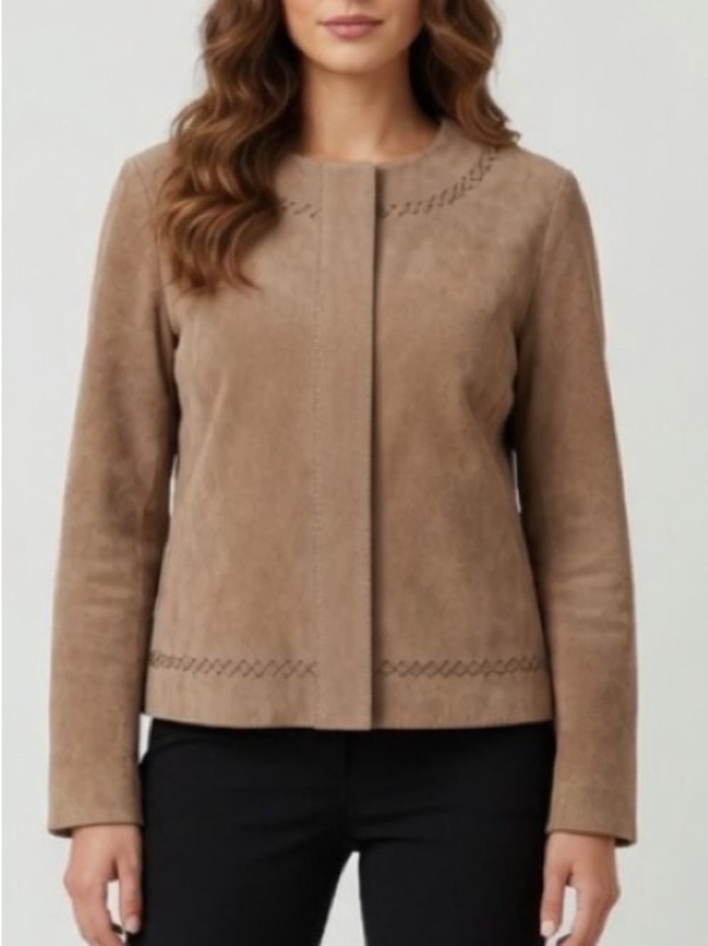 Liz Claiborne Womens Suede Leather Jacket